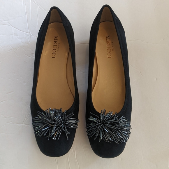 Sesto Meucci suede pumps with beaded tassels size 9